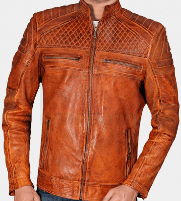 Cafe Racer Classic Cult Waxed Brown Leather Jacket
