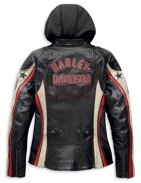 Harley-Davidson Women’s Flection 3-IN-1 Color blocked Leather Jacket Fashion Collection Free Shipping