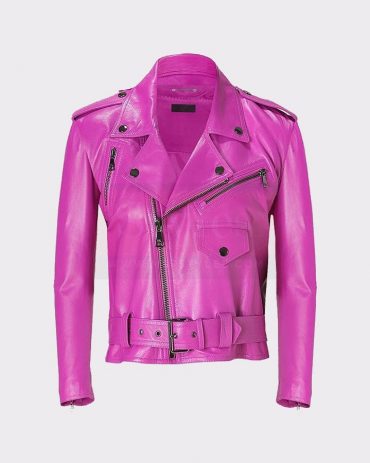 JESSICA ALBA CELEBRITY PINK LADIES LEATHER JACKET