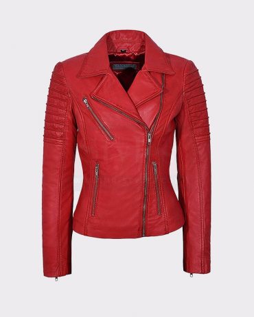 Women's Leather Bomber Jacket Stylish Fashion Designer