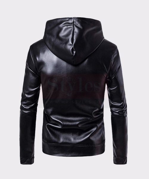 Winter Biker Leather Bomber Jacket Leather Bombers jackets Free Shipping