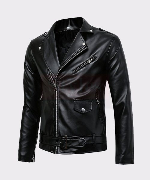 Men’s Classic Police Leather Bomber Jacket Leather Bombers jackets Free Shipping