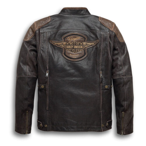 Harley Davidson Men’s H-D Triple Vent System Trostel Leather Jacket Fashion Collection Free Shipping