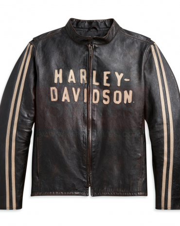 Harley Davidson Men's Sleeve Stripe Leather Jacket
