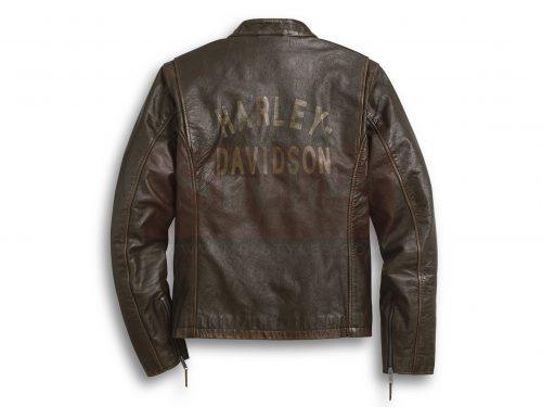 Handsome Boys Harley Davidson Brown Leather Jacket Men Fashion Collection Free Shipping