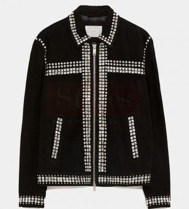 Mr-Styles Suede Leather Fashion Jacket with Studs