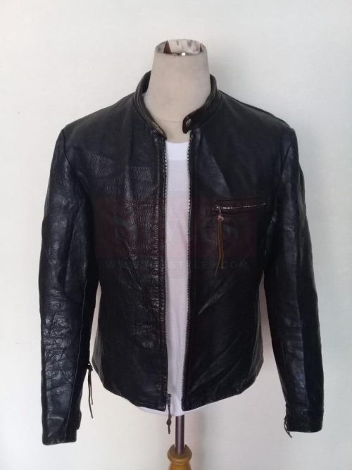 VTG Harley Davidson Sportster Horsehide Leather Cafe Racer Motorcycle Jacket Motorcycle Collection Free Shipping