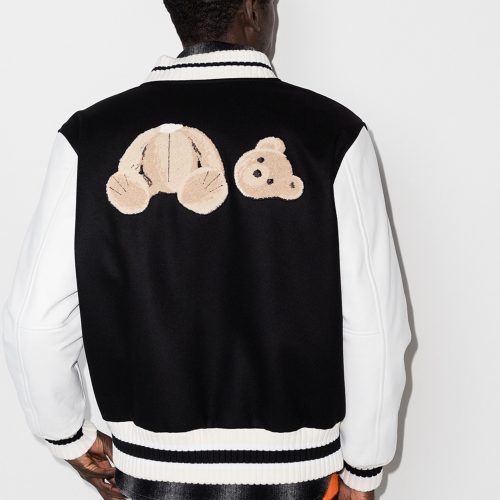 X Browns 50 Bear Motif Leather Varsity Jacket Fashion Jackets Free Shipping