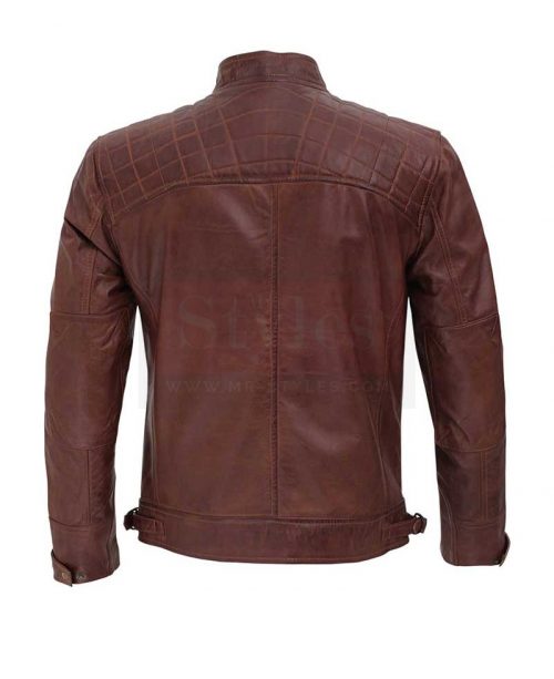 Distressed Brown Leather Jacket for Men Fashion Collection Free Shipping