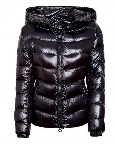 Puffer Jacket with Fur Hood “IceBlack“ Puffer Jackets Free Shipping