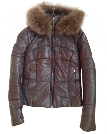 Lamb Leather Puffer Jacket  Fur Hood Puffer Jackets Free Shipping
