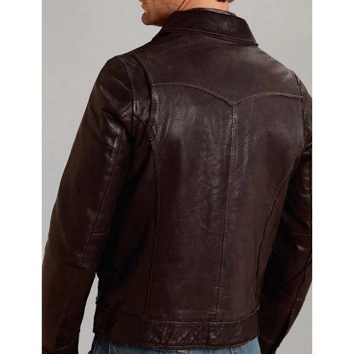 Stetson Dark Brown Leather Western Jacket for Men’s Western Jacket Free Shipping