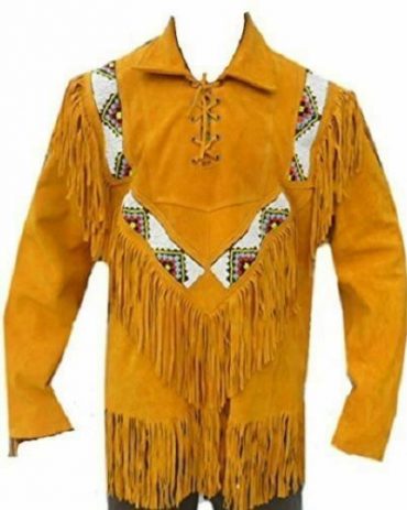 Camel Cowboy leather Western jacket Western Jacket Free Shipping