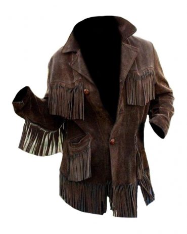 Western cowboy Brown suede leather jacket with Fringes Western Jacket Free Shipping