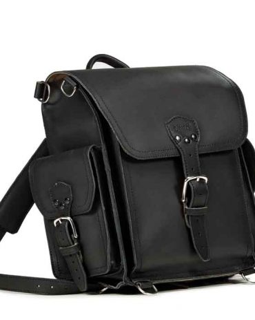 Women's Squared Full Grain Leather Backpack