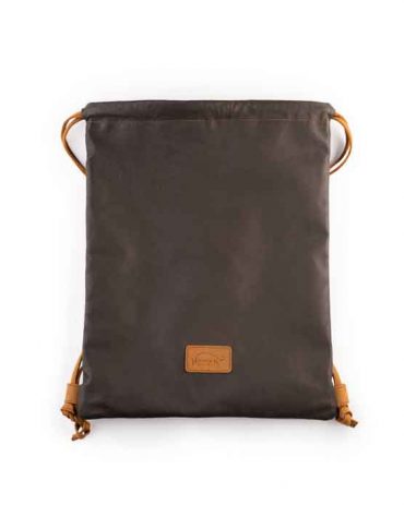 Brown Leather Drawstring Backpack For Women's