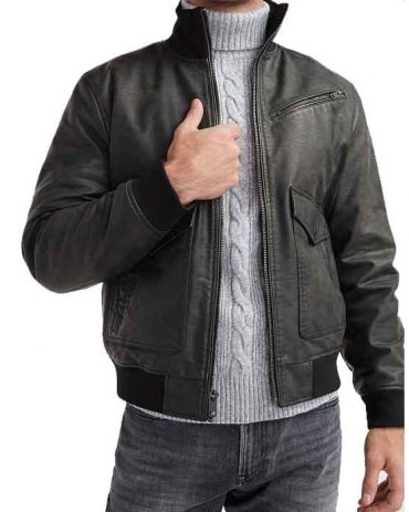 New Styles Look Vegan Leather Bomber Jacket For Men’s Fashion Collection Free Shipping