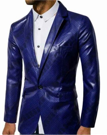 Blue Fashion Leather Jacket