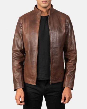 Brown Biker Leather Jacket