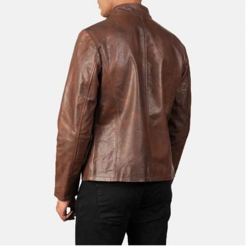 Lambskin Brown Biker Leather Jacket Fashion Jackets Free Shipping
