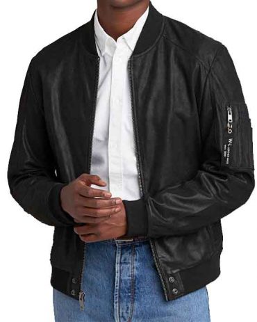 Leather Bomber Jacket For Men's
