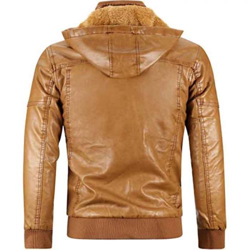 Removable Hooded Real Men’s Leather Jacket Fashion Jackets Free Shipping