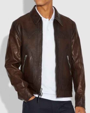 Dark Brown Coach Stinger Fashion Leather Jacket