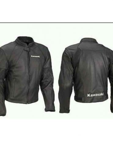 KAWASAKI FULL BLACK MOTORBIKE/MOTORCYCLE LEATHER JACKET MotoGp Jackets Free Shipping