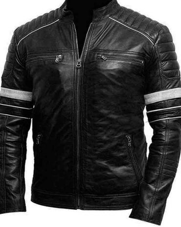 Vintage Motorcycle Biker Style Genuine Motorbike Leather Jacket MotoGp Jackets Free Shipping