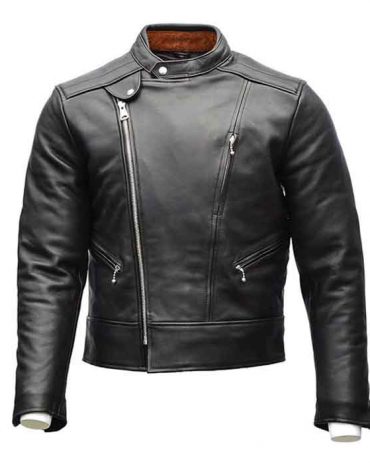 Mens Black Armoured Motorbike Leather Jacket