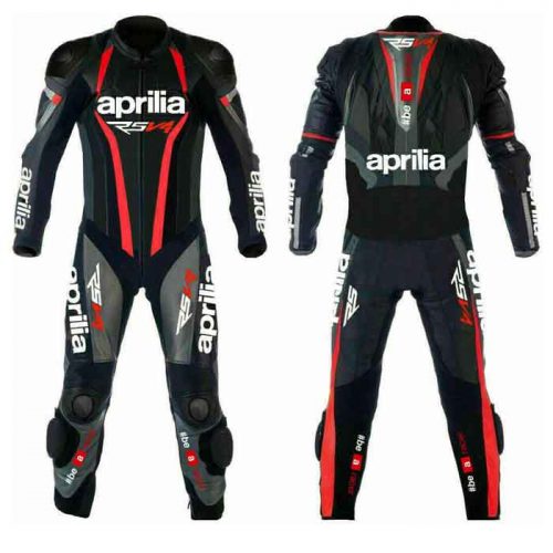 NEW Black APRILIA Motorbike Racing Leather Suit MotoGp Collection Free Shipping