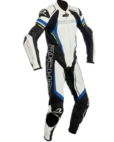 Richa Road Race Blue Fluo Leather Motorcycle Suit
