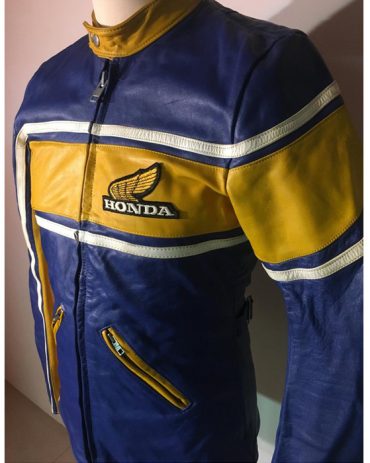 HONDA Motorcycle Vintage Leather Jacket Authentic Unisex 1970s