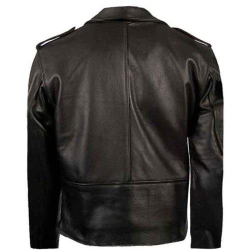 Men’s Black Leather Motorcycle Jacket – Brando MotoGp Jackets Free Shipping