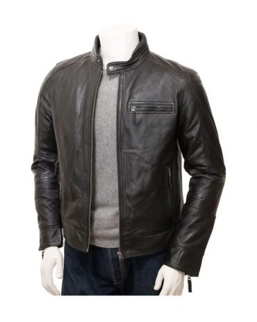Men’s Black Motorcycle Leather Jacket