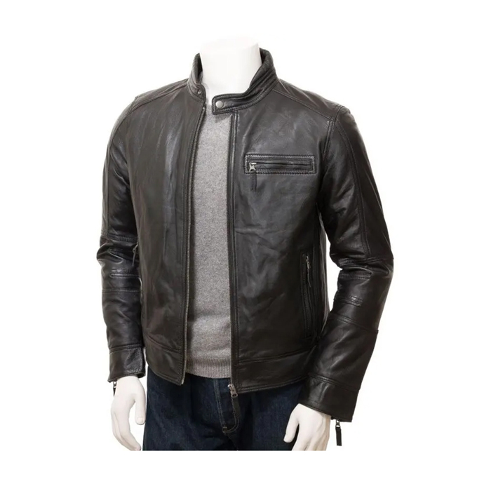 Men’s Black Motorcycle Leather Jacket