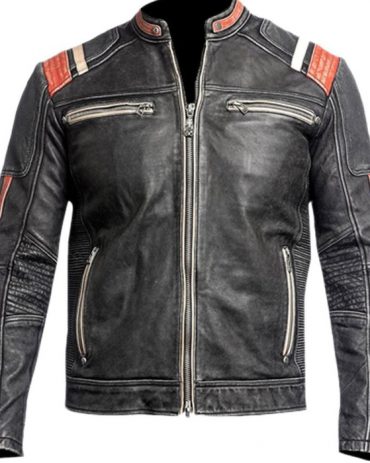 Men Real Lambskin Motorcycle Leather Biker Jacket