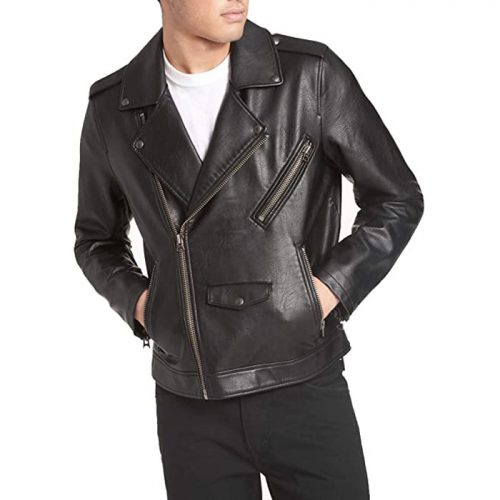 Levi’s Men’s Faux Leather Motorcycle Jacket Motorbike Collection Free Shipping