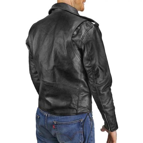 Mens Leather Motorcycle Jacket, Cowhide Leather Biker Jacket Motorcycle Collection Free Shipping
