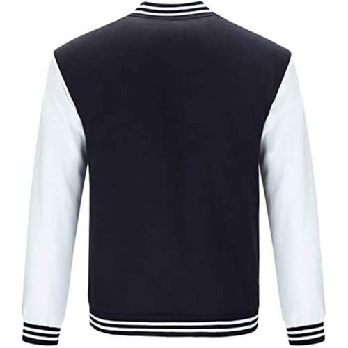 Trifuness Leather Varsity Baseball Jacket with Long Sleeve Banded Collar Fashion Collection Free Shipping
