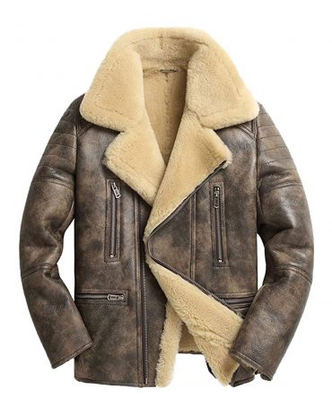 Men’s Sheepskin B3 Style Leather Jacket B3 Leather Jacket Free Shipping