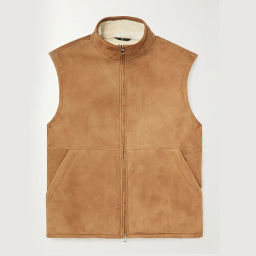 Slim-Fit Shearling Leather Vest B3 Leather Jacket Free Shipping