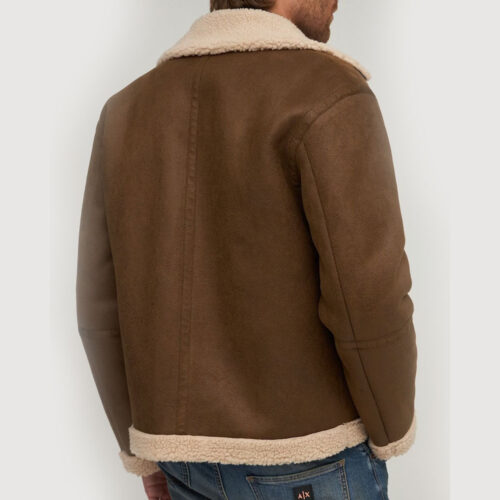 Armani Exchange Real Shearling Leather Jacket Fashion Jackets Free Shipping