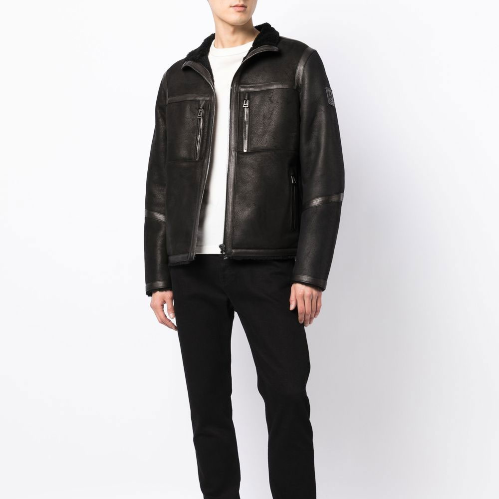 Belstaff Tundra Black Shearling Leather Jacket - 15% Off | Mr-Styles