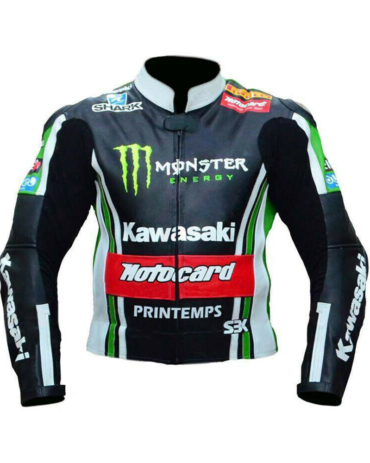 Kawasaki Monster Men Motorcycle Leather Jacket Motorcycle Collection Free Shipping