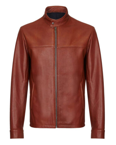 Genuine Leather Dark Brown Jacket Men Motorcycle Collection Free Shipping