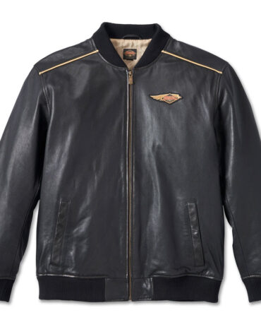 Men’s 120th Anniversary Harley Davidson Black Leather Jacket Motorbike Collection Free Shipping