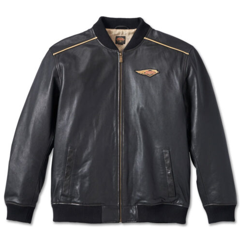 Men’s 120th Anniversary Harley Davidson Black Leather Jacket Motorbike Collection Free Shipping