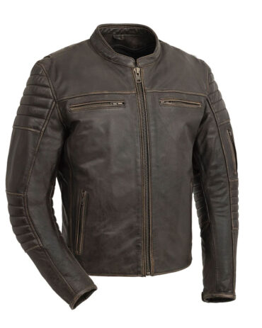 Men’s Commuter Motorcycle Leather Jacket Motorcycle Collection Free Shipping