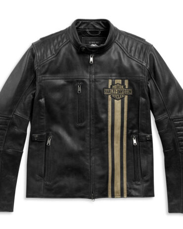 Men’s H-D Triple Vent Passing Link II Leather Jacket Motorcycle Collection Free Shipping